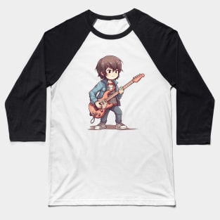 A boy playing his favourite guitar Baseball T-Shirt